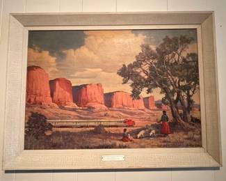 Print on Canvas "Red Cliffs of Western New Mexico" presented to Santa Fe System Lines by Adolph Heinze