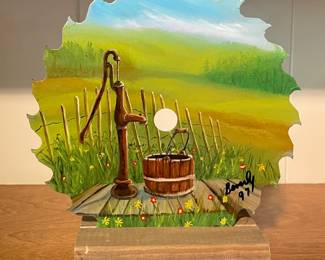 Hand Painted Art on Saw Blade