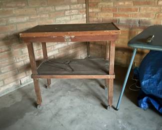 Cart Table with Wheels, Card Table