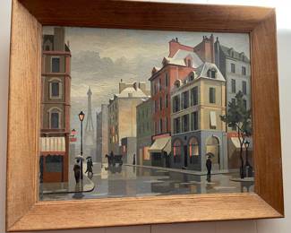 Framed Paint by Number Street Scene Paris