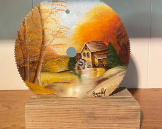 Hand Painted Art on Saw Blade