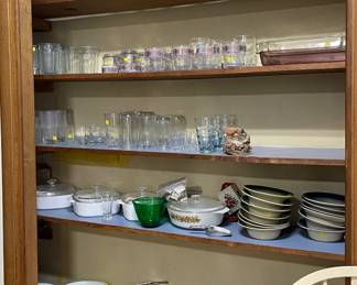 Assorted Coffee Cups, Glassware, Pyrex, Serving Dishes