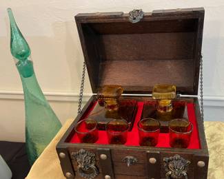 Treasure Chest Decanter Holder, Genie Bottle