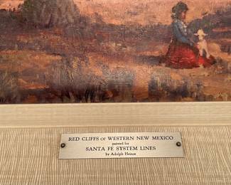 Print on Canvas "Red Cliffs of Western New Mexico" presented to Santa Fe System Lines by Adolph Heinze