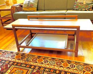 RARE! Set by Heywood-Wakefield, circa 1935  Set includes Couch, two end tables and coffee table! One of a Kind!

This Design by esteemed Gilbert Rohde, who did design work for the firm during the 1930’s.