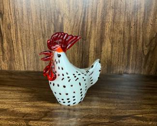Murano art glass chicken