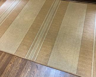 Woven Area Rug - Beige Tan Striped 
