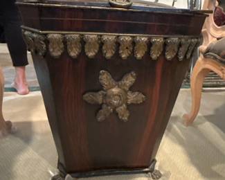 Antique French Wood & Glass top Carved Cabinet 