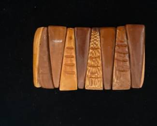 hand carved wooden bracelet 