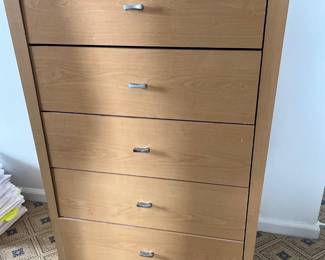 light oak 5 drawer dresser 