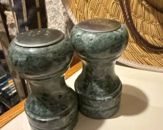 Solid Green Marble Salt & Pepper Shaker 