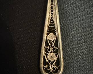 Watson & Newell Co. Sterling Silver "Filigree Handle" Souvenir Spoon - Denmark 