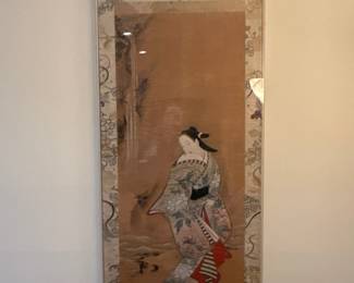Geisha Girl- Japanese Tea Scroll 