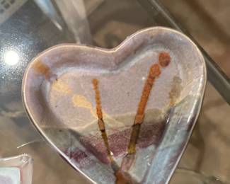 ceramic heart shaped trinket dish