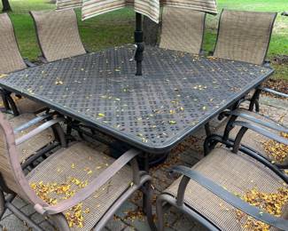 Wrought Iron Square Outdoor Patio Set 