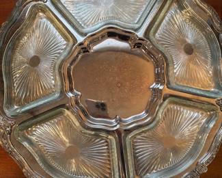 Poole Old English Silver Plate Lazy Susan / Rotating Server 