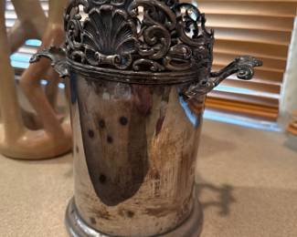 antique Edwardian Hallmarked Silver Wine Bottle Stand with pierced Repousse border