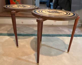 Pair of Fornasetti Style Drink Tables Greek Motif 