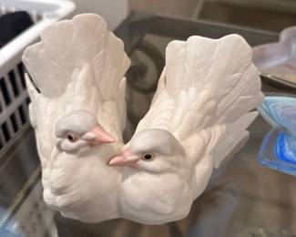 House of Goebel Pair of White Porcelain Love Birds 