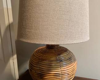 Mid Century Vintage BAmboo Pencil Reed Desk Lamp Italy 