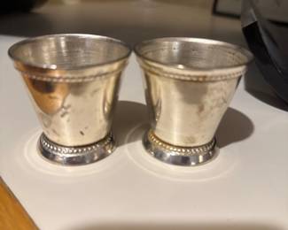 S.N.K. ENT Vintage Goblet Cup Silver Plated Lacquered Brass 