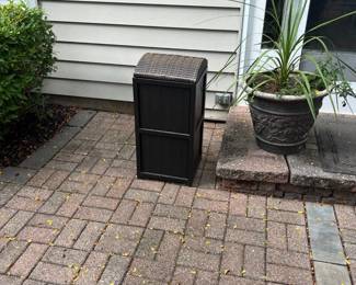 Outdoor Wicker Trash Can