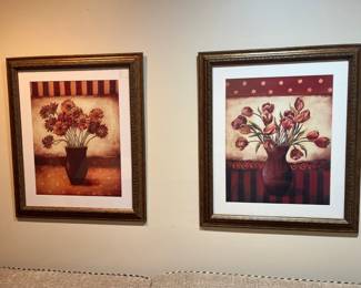 Posterazzi Red Tulips & Red Daisies Poster Prints Set of 2 by Kimberly Poloson 20 x 24" 