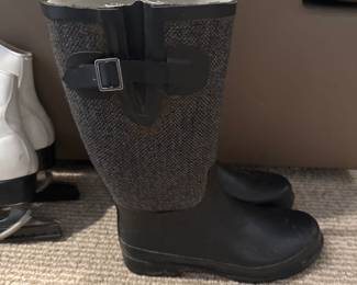 chooka womens tall rain boots herringbone black racer waterproof 