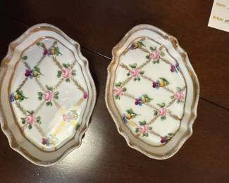 Porcelain De Paris Limonges French Hand Painted Candy Dishes 