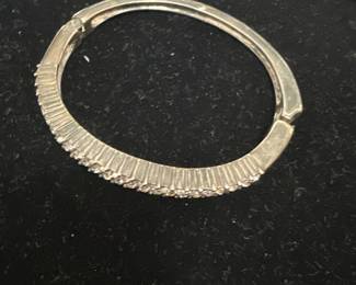 Jennifer Moore Hinged Bracelet - Rhinestone Encrusted 