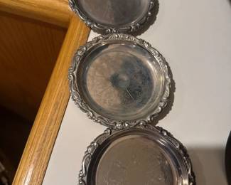 Stainless Steel Silver Plated Coasters 