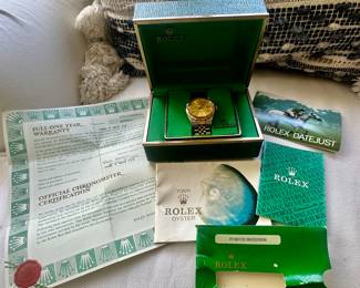 ROLEX 18K AND STIANLESS DATE JUST 1980'S