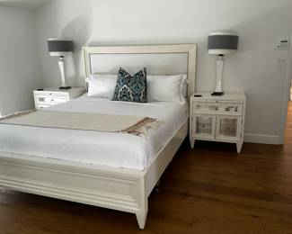 Cream queen bed
