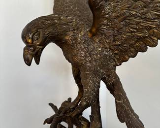 Bronze listed artist sculpture. 40" high. great scale.