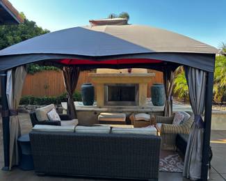 Great canopy with curtains. Sat price $250.00!!!