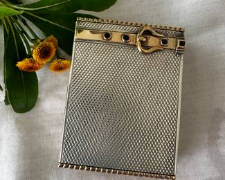 RARE! Hermes Paris 18kgold sapphires and sterling compact!!