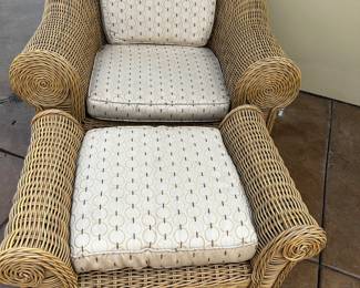 Out door wicker or indoor chair/ottoman as well.