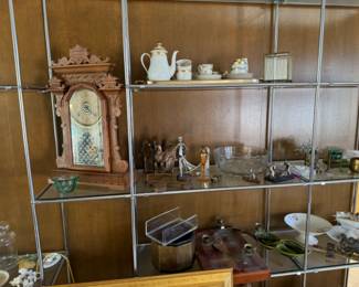 Metal and Glass Shelving Working Wind Up Clock