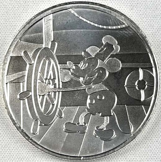 1oz Silver Steamboat Willie Captain .999 Round