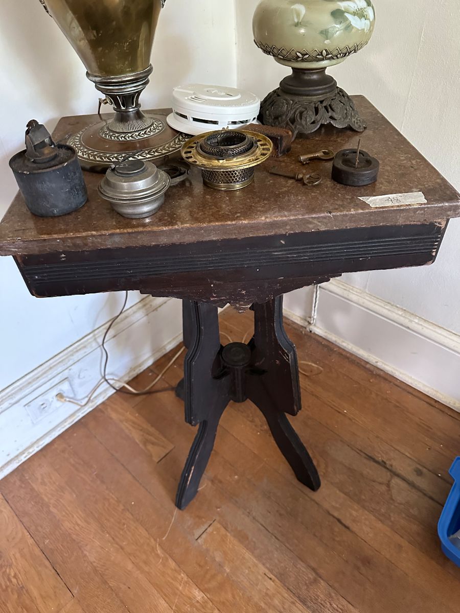 Lamps on Marble top table