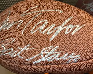 Signed Football Jim Taylor Bart Starr