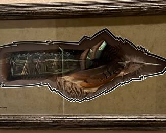 Art Feather Painting Janet LeRoy 2004 "Summer Camp"