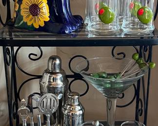 Metal Shelf, Barware, Pottery