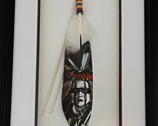 Art Feather Painting Donovan Begay "Traditional Dancer" Looks like Kiss