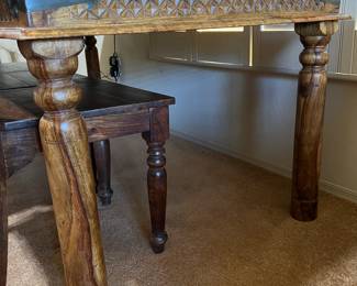 All Wood Dining Table w 6 Chairs
