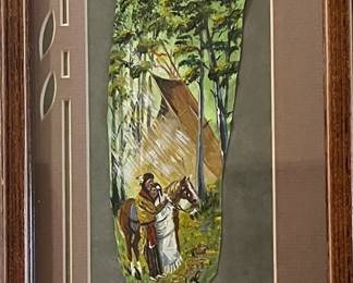 Art Feather Painting Wolf Roberson "Lovers"