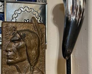 Native Sioux Indian Bookends Vintage