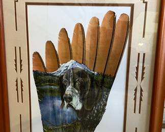 Art Feather Painting T. McCullum (Commissioned the Artist) "Buster"
