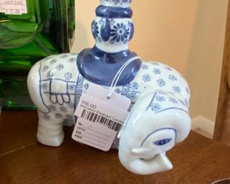 Porcelain Elephant Candlestick