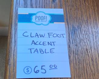 Wooden Claw Foot Side Table